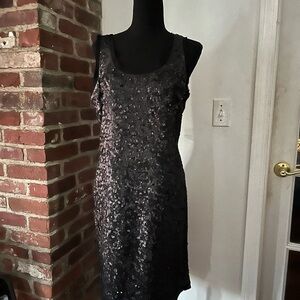 Talbots black sequin dress size 12 new with tags perfect for weddings